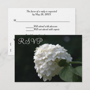 Cartes RSVP de mariage Chaux Blanches Hydrangea