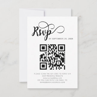 Cartes RSVP de Mariage de code QR modernes