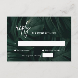 Cartes RSVP de mariage de destination tropicale