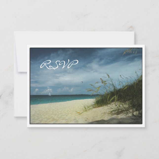 Cartes RSVP de mariage de plage (Devant)