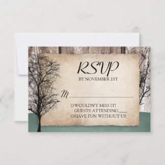 Cartes RSVP de mariage des cerfs de Woodsy rustiqu