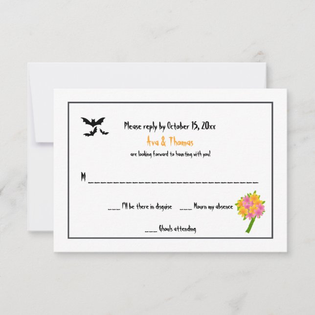 Cartes RSVP de mariage d'Halloween (Devant)