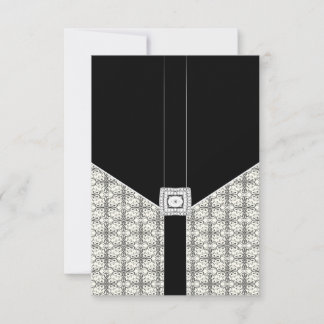 Cartes RSVP de mariage diamant en dentelle de Dama
