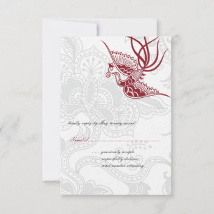 Cartes RSVP de mariage d'oiseaux et de fleurs