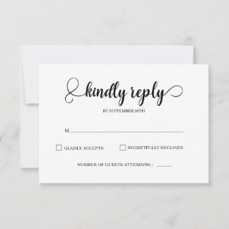 Cartes RSVP de mariage élégantes et simples