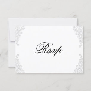 Cartes RSVP de mariage en dentelle blanche élégant