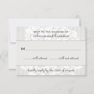 Cartes RSVP de mariage en dentelle florale élégant