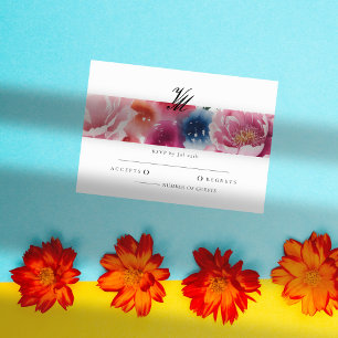 Cartes RSVP de mariage en fleurs vives