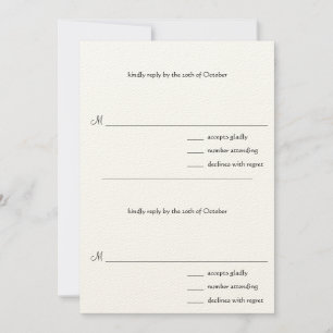 Cartes RSVP de mariage en métal argenté pour 4x9