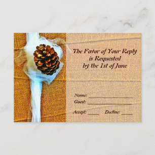 Cartes RSVP de Mariage en Pinecone Rustique