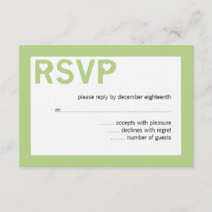 Cartes RSVP de mariage et d'esperie cardiaque mode