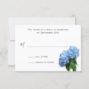 Cartes RSVP de mariage Floral Ciel bleu