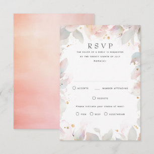 Cartes RSVP de mariage floral léger