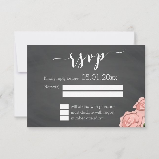 Cartes RSVP de mariage floral personnalisées (Devant)