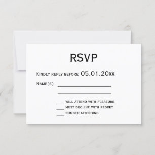 Cartes RSVP De Mariage Gay Noir Et Blanc