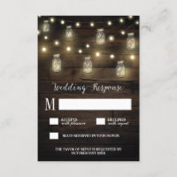 Cartes RSVP de mariage Mason Jar