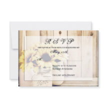 Cartes RSVP de mariage Mason Tournesols Rustiques
