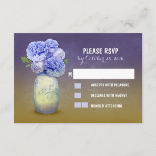 Cartes RSVP de mariage mignonées en pot de mason