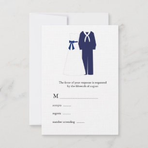Cartes RSVP de mariage militaire