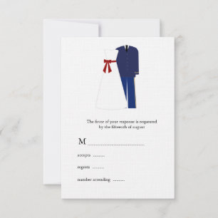 Cartes RSVP de mariage militaire