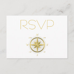 Cartes RSVP de mariage nautique blanches