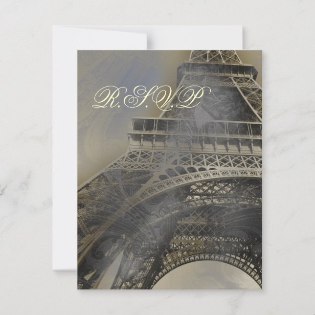 Cartes rsvp de mariage parisiennes (Devant)