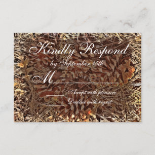 Cartes RSVP de mariage pour camouflage rustique