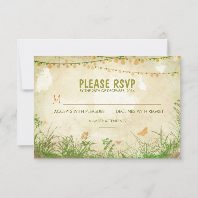 Cartes RSVP de mariage pour fleurs sauvages et amp (Devant)