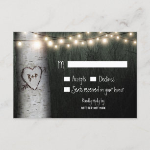 Cartes RSVP de mariage pour l'arbre des oiseaux sc