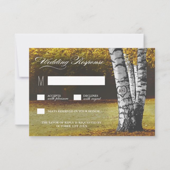 Cartes RSVP de mariage pour oiseaux cardiaques scu (Devant)