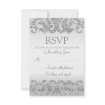 Cartes RSVP de mariage pour Parties scintillant en