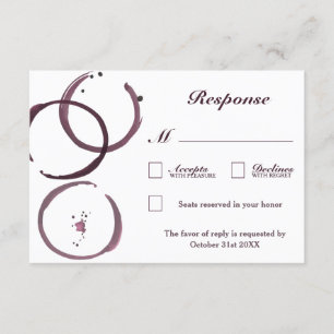 Cartes RSVP de mariage pour vin rustique