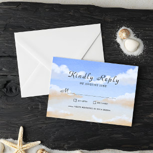 Cartes RSVP de mariage Radiant Blue Sky Summer Bea