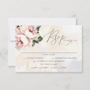 Cartes RSVP de mariage rose vif