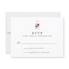 Cartes RSVP de mariage rouge Rose