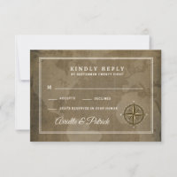 Cartes RSVP de mariage Vintage de compas nautiques