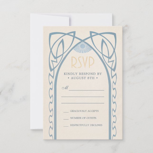 Cartes RSVP de mariage | Vintage Nouveau (Devant)