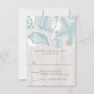 Cartes RSVP de Plage de Bois blanchies à la chaux