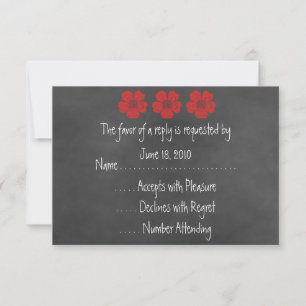 Cartes RSVP de tableau rouge sauvage Roses