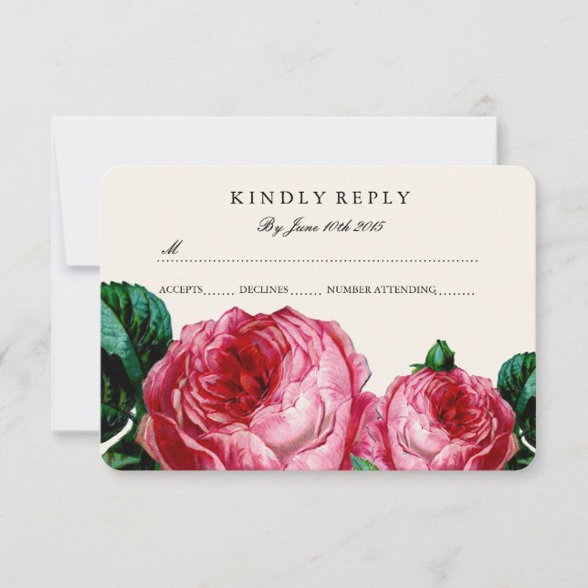 CARTES RSVP DÉCOUPAGE FLORALE vintages (Devant)