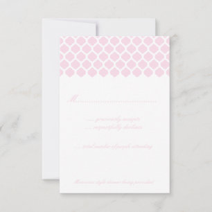 Cartes RSVP du Parti de Mariage Motif rose marocai