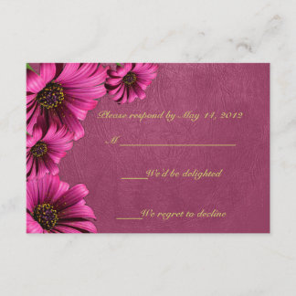 Cartes RSVP en cuir rose foncé