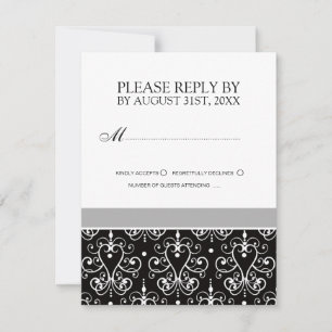 Cartes RSVP en noir et blanc