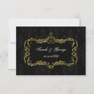 cartes Rsvp en or noir standard 3,5 x 5