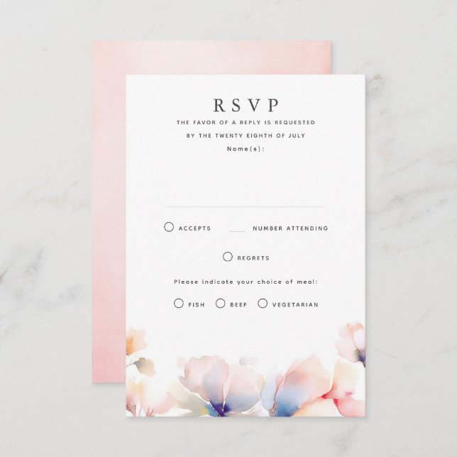 Cartes RSVP Ethereal Floral Wedal (Devant / Derrière)