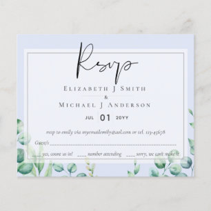 Cartes RSVP Eucalyptus Eucalyptus couleur Vrai