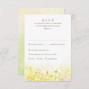 Cartes RSVP fleurs sauvages de mariage d'été