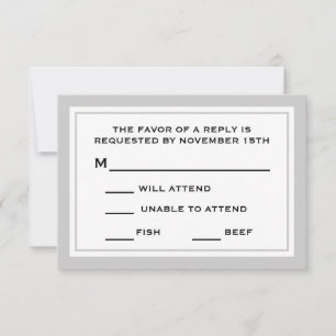 Cartes RSVP générales (Argent / Blanc)