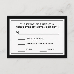 Cartes RSVP générales (Noir / Blanc)