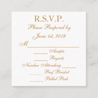 Cartes RSVP Gold Réponse